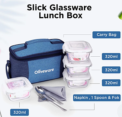 Olive ware Slick Glass Lunch Box Olive ware Slick Glass Lunch Box