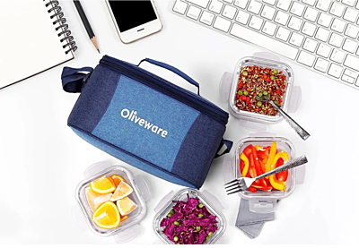 Olive ware Slick Glass Lunch Box Olive ware Slick Glass Lunch Box