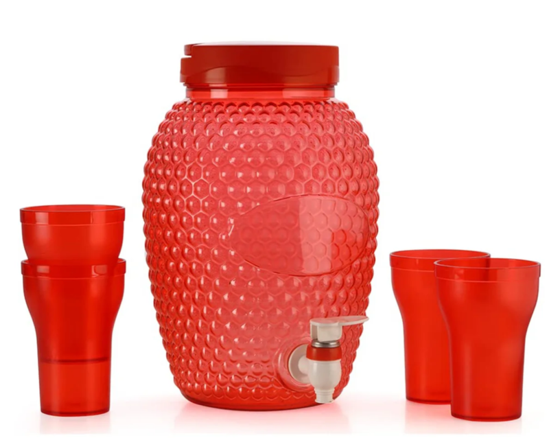Olive ware Boom Water jug, Capacity- 4 Liter with 4 Glasses Olive ware Boom Water jug, Capacity- 4 Liter with 4 Glasses