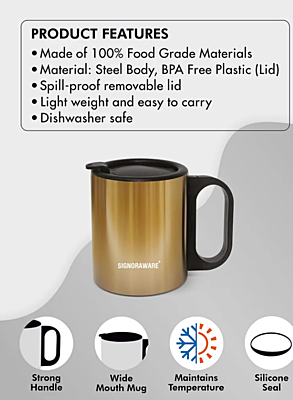 Signora ware Friendly Double Wall Stainless Steel Mug 200ML Signora ware Friendly Double Wall Stainless Steel Mug 200ML