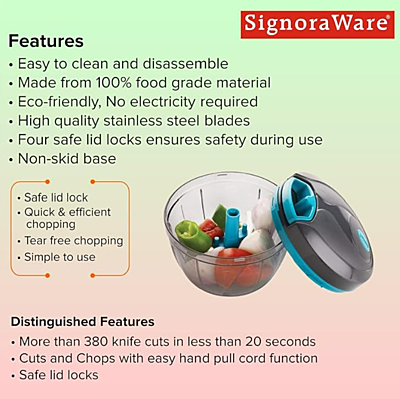 Signora ware Quick Chopper & Blades 500ML Signora ware Quick Chopper & Blades 500ML