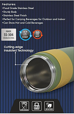Signora ware Elite Vacuum Insulated Steel Mug, 410 ML