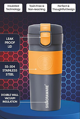 Signora ware Elite Vacuum Insulated Steel Mug, 410 ML