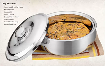 Signora ware Roti Server With Steel Lid-1500 ML Signora ware Roti Server With Steel Lid-1500 ML