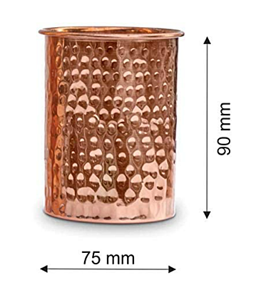Signora ware Hammered Copper water Bottle  With 4 Glass