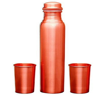Signora ware Matte Copper water Bottle With 4 Glass Signora ware Matte Copper water Bottle With 4 Glass