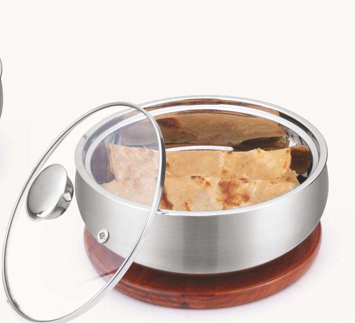 Signora ware Roti Server Casserole With Steel Lid & Glass Lid 2100 ML Signora ware Roti Server Casserole With Steel Lid & Glass Lid 2100 ML