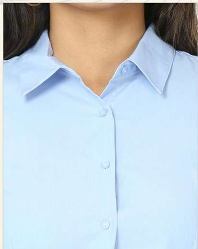 VANHEUSEN WOMENS SHIRT CVC BLUE & WHITE VANHEUSEN WOMENS SHIRT CVC BLUE & WHITE