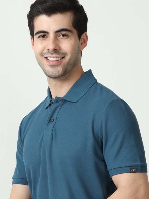 M & S POLO T SHIRTS ROYAL BLUE M & S POLO T SHIRTS ROYAL BLUE