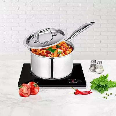 Signora Ware Artista Tri- play Sauce Pan With Lid 1250 ML (14 CM) Signora Ware Artista Tri- play Sauce Pan With Lid 1250 ML (14 CM)